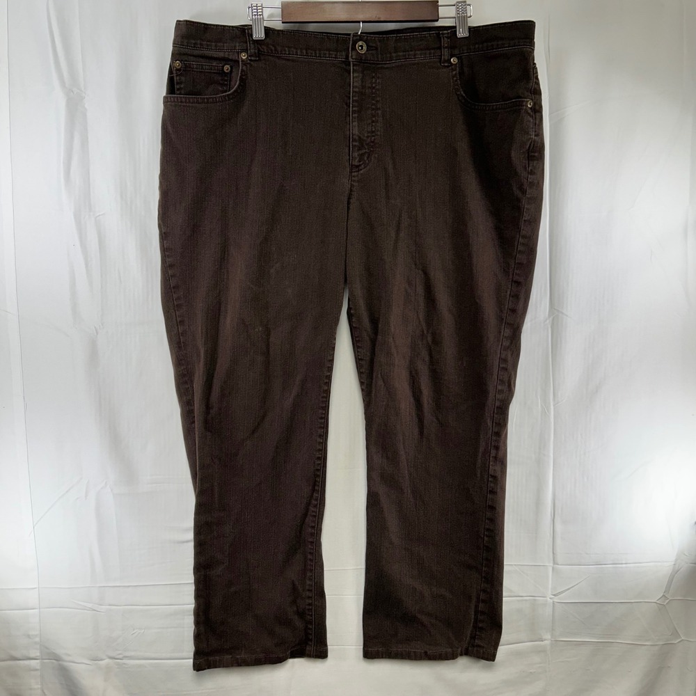 Lauren Jeans Co Classic Straight Jeans Womens 22W Brown Stretch Denim